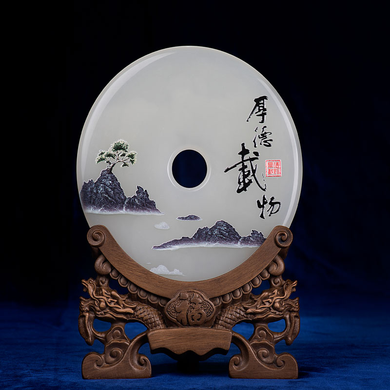 玉平安扣-厚德載物-圖案及logo可任意定制